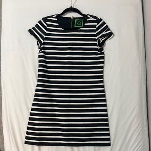 C WONDER : Navy/White Stripe Short Sleeve Dress : XS New no tag